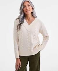 Style & Co Petite Chunky Cable-Knit Sweater, Macy's Exclusive