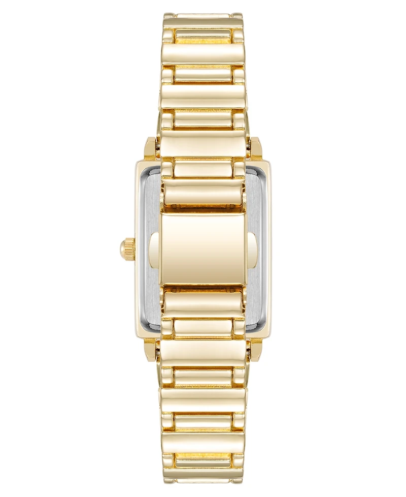 Anne Klein Women's Quartz Rectangular Gold-Tone Metal Alloy Watch