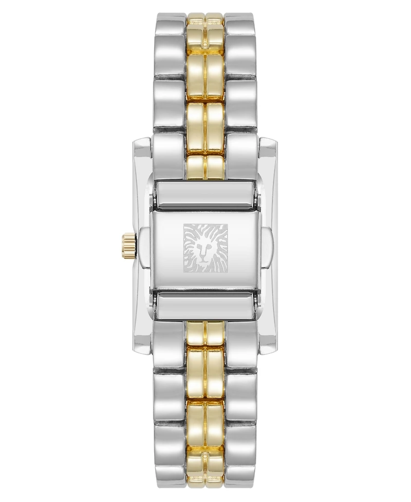 Anne Klein Women's Quartz Rectangular Two-Tone Metal Alloy Watch
