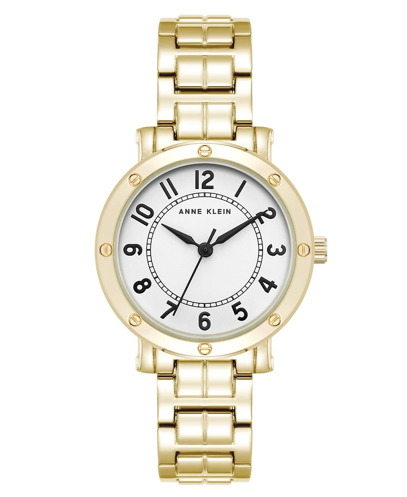 Anne Klein Women's Quartz Gold-Tone Metal Alloy Watch, 30mm