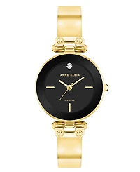 Anne Klein Women's Quartz Round and Gold-Tone Metal Alloy Bangle Watch