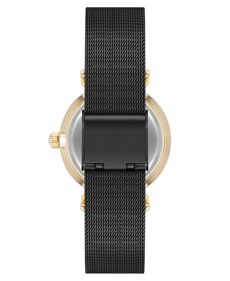Anne Klein Women's Quartz Black Stainless Steel Mesh Watch, 32mm