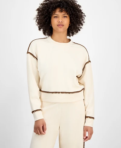 And Now This Women's Contrast Stitch Crewneck Sweatshirt, Macy's Exclusive