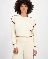 And Now This Women's Contrast Stitch Crewneck Sweatshirt, Macy's Exclusive