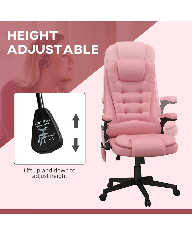 Homcom High-Back Vibration Massage Chair, Heating Office
