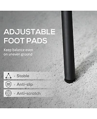 Outsunny 35" Round Outdoor Steel Dining Table w/ Wire Mesh Table Top