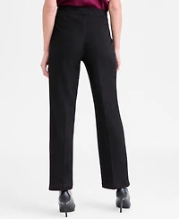 Kasper Women's Faux-Suede Mid-Rise Pull-On Straight Pants