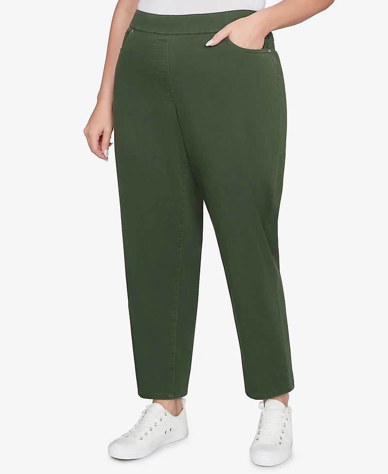 Alfred Dunner Plus Mount Laurel Allure Front Pocket Pull On Medium Length Pants