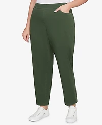 Alfred Dunner Plus Mount Laurel Allure Front Pocket Pull On Medium Length Pants