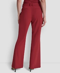 Dkny Women's Pintuck Fit and Flare Trousers