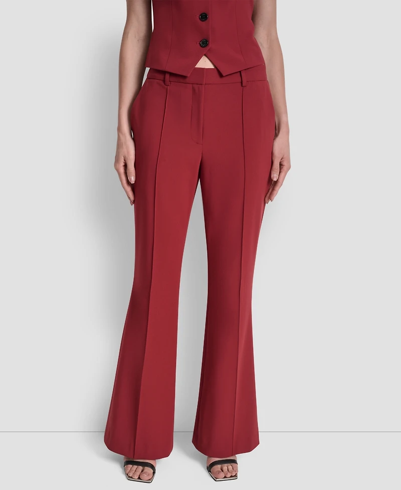 Dkny Women's Pintuck Fit and Flare Trousers