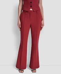 Dkny Women's Pintuck Fit and Flare Trousers