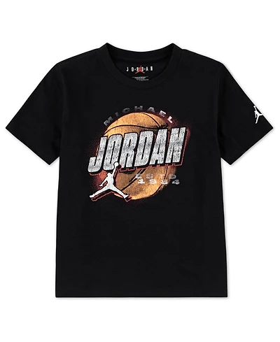 Jordan Toddler and Little Boys Distressed Chrome T-Shirt