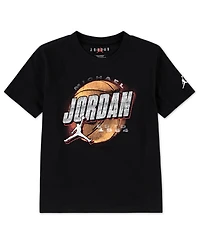 Jordan Toddler and Little Boys Distressed Chrome T-Shirt