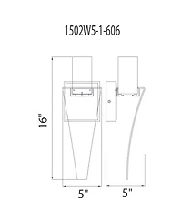 Cwi Lighting 16" Metal Catania Led Integrated Wall Light