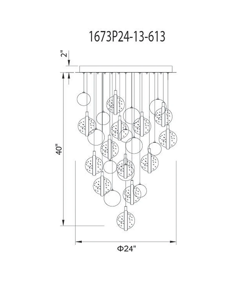 Cwi Lighting 42" Metal Salvador Led Integrated Chandelier