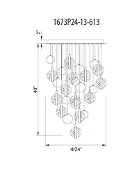 Cwi Lighting 42" Metal Salvador Led Integrated Chandelier