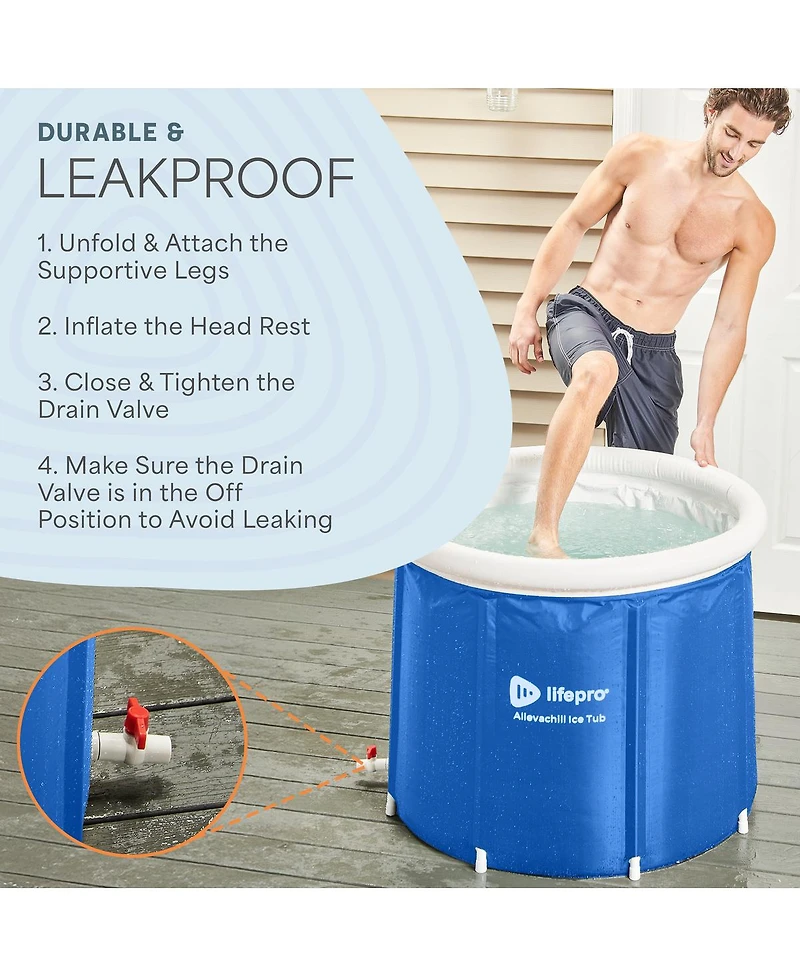 Lifepro Portable Ice Bath Tub with Lid and Storage Bag