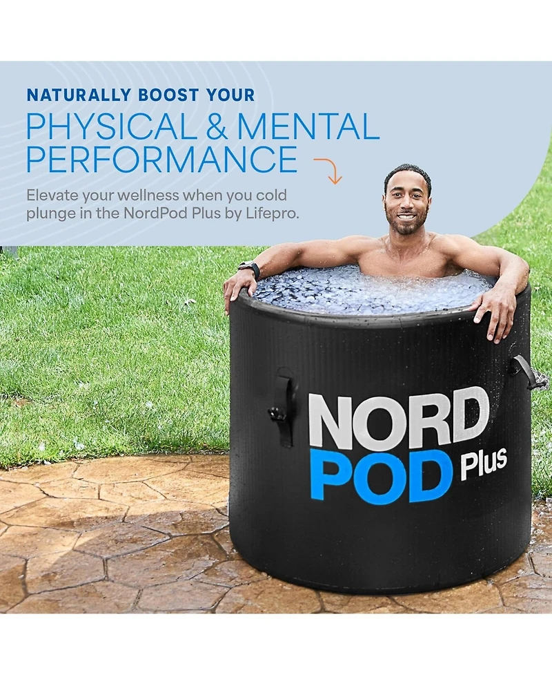 LifePro NordPod Plus Xl Portable Ice Bath Tub – Cold Plunge Tub for Athletes with All-Weather Lid & Air Pump for Outdoor Use