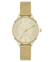 Nine West Women's Quartz Capital Gold-Tone Stainless Steel Mesh Watch