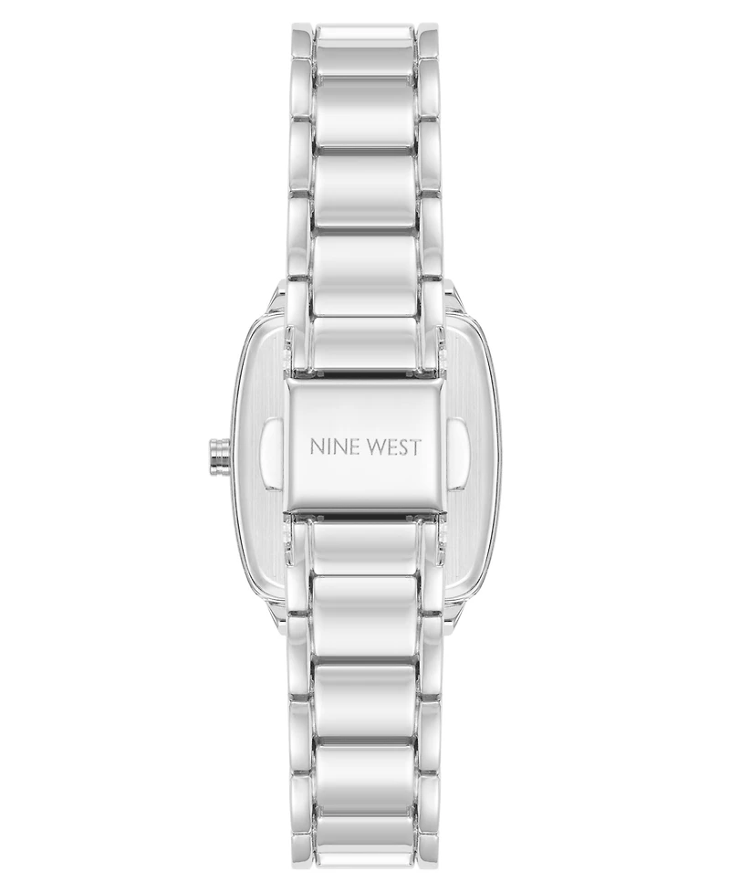 Anne Klein Women's Quartz Cushion Silver-Tone Metal Alloy Watch, 26mm