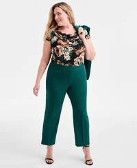 Kasper Plus Mid-Rise Straight-Leg Ankle Pants