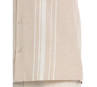 Cubavera Men's Yarndye Panels Dobby Short Sleeve Button Down Shirt