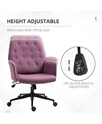 Vinsetto Mid-Back Tufted Spandex Office Computer Swivel Chair,