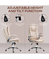 Homcom High Back Office Chair with Flip-up Arms and Tilt Function,