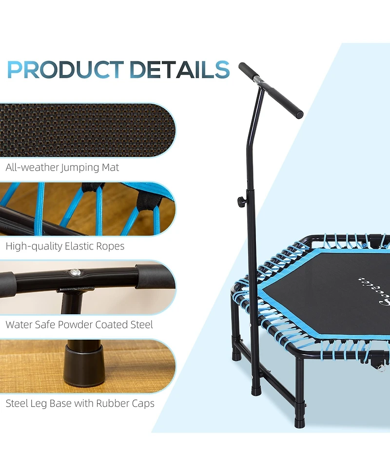 Soozier 48" Foldable Trampoline Outdoor Bungee Exercise Fitness Jumper