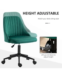 Vinsetto Velvet-Touch Mid-Back Armless Computer Office Task Chair Seat,
