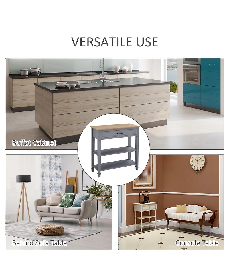 Homcom Modern Style Console Table Sofa Side Desk with Drawer for Entryway,