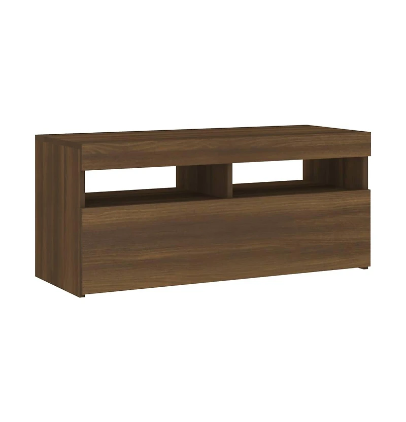 Tv Stand with Led Lights Brown Oak 35.4"x13.8"x15.7"