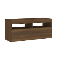 Tv Stand with Led Lights Brown Oak 35.4"x13.8"x15.7"