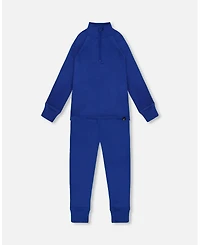 Deux par Boy Two-Piece Thermal Underwear Set Blue