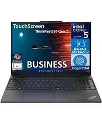 Lenovo ThinkPad E16 Gen 2 Laptop (Intel Ultra 5-125U 12-Core, 16GB 5600MHz Ram, 2x2TB Ssd (4TB), Intel Graphics, 16.0" 60 Hz Touch Fp,Win 11 Pro)