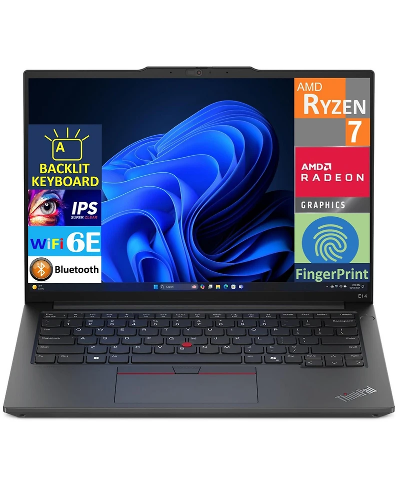 Lenovo Thinkpad E14 G6 Business Laptop 14.0" Ips Wuxga Display (Amd Ryzen 7 7735U, 64GB DDR5, 4TB PCIe Ssd, Fp, 2 Thunderbolt 4