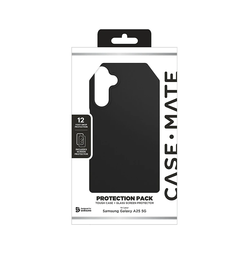 Case-Mate Protection Pack Tough Case and Glass Screen Protector for Samsung Galaxy A25 5G-Clear