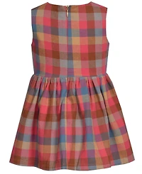 Bonnie Baby Girls 2-Piece Embroidered Sweater and Plaid Dress Set
