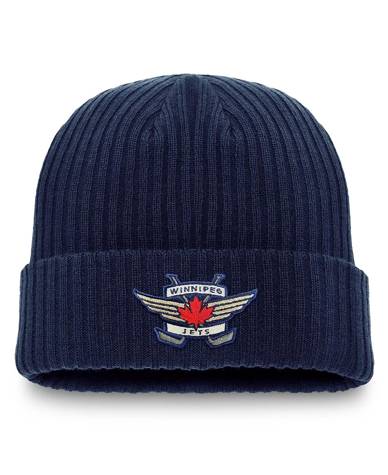 Fanatics Men's Navy Winnipeg Jets Component Cuffed Knit Hat