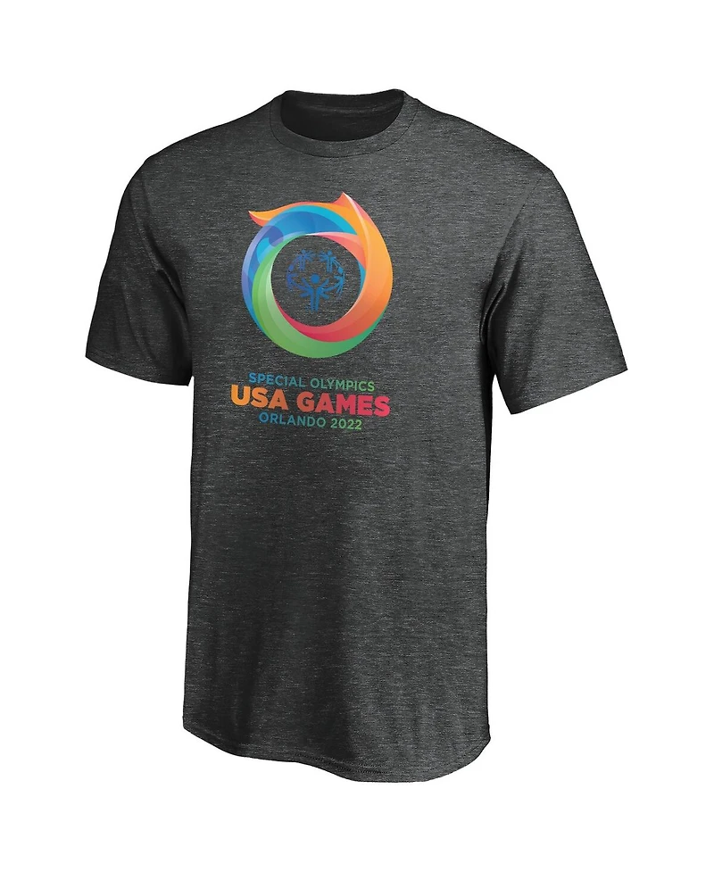 Fanatics Big Boys and Girls Heather Charcoal 2022 Special Olympics Usa Games Primary Logo T-Shirt