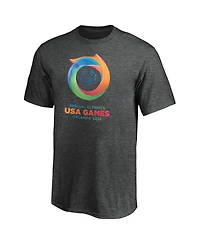 Fanatics Big Boys and Girls Heather Charcoal 2022 Special Olympics Usa Games Primary Logo T-Shirt