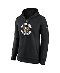 Fanatics Women's Black Pittsburgh Penguins Authentic Pro Core Secondary Fleece Pullover Hoodie