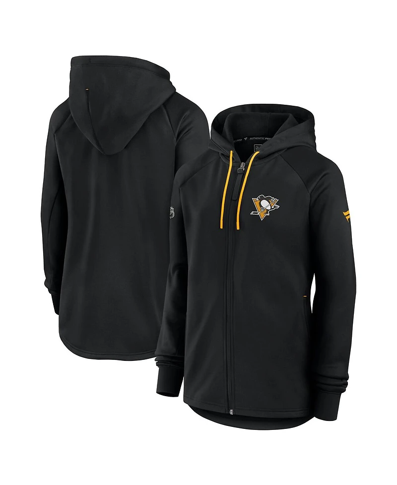 Fanatics Women's Black Pittsburgh Penguins Authentic Pro Rink Fleece Full-Zip Jacket