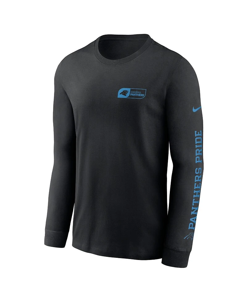 Nike Men's Black Carolina Panthers All Out Long Sleeve T-Shirt