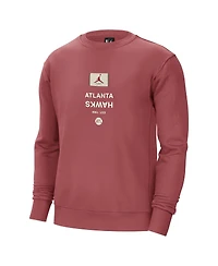 Jordan Men's Red Atlanta Hawks Courtside Statement Edition Heavyweight Pullover Sweatshirt
