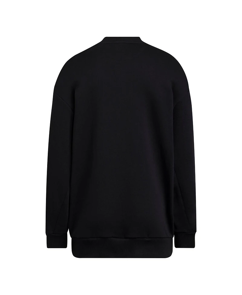Adidas Women's Black Washington Huskies Oversized Crewneck Pullover Sweatshirt