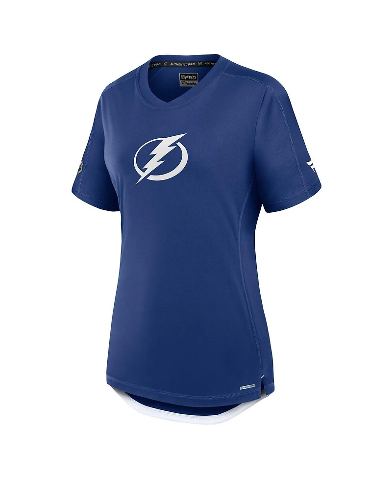 Fanatics Women's Blue Tampa Bay Lightning Authentic Pro Rink Tech T-Shirt