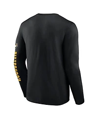 Fanatics Men's Black Pittsburgh Penguins Headline Long Sleeve T-Shirt