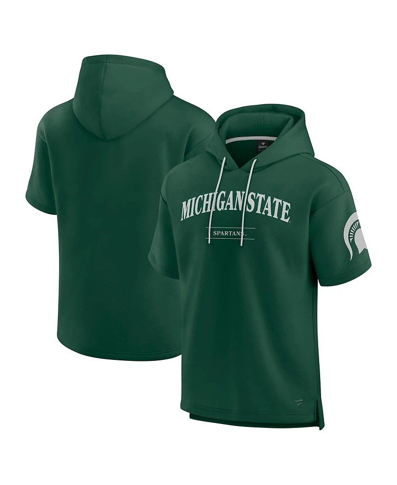 Fanatics Men's Green Michigan State Spartans Ready Short Sleeve Pullover Hoodie